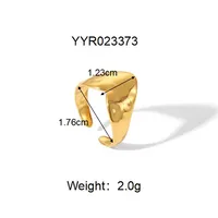 Sexy Tropical Cactus Leaf 304 Stainless Steel Natural Stone 18K Gold Plated Unisex Open Rings sku image 6