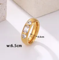 Simple Style Classic Style Water Droplets 304 Stainless Steel Inlay Zircon 18K Gold Plated Women's Rings main image 2