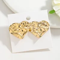 1 Pair Vacation Classic Style Heart Shape Flower Imitation Pearl Alloy Ear Studs sku image 2