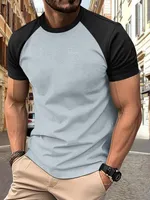 Men's T-shirt Pullovers Short Sleeve Men's Polo Shirts  Solid Color sku image 2