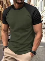 Men's T-shirt Pullovers Short Sleeve Men's Polo Shirts  Solid Color sku image 15