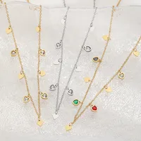 Elegant Cute Heart Shape 304 Stainless Steel Plating Inlay Zircon 18K Gold Plated Valentine'S Day Women's Multi Charms Necklace main image 1