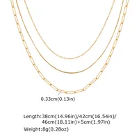 Elegant Solid Color 304 Stainless Steel Titanium Steel Plating 18K Gold Plated Women's Double Layer Necklaces main image 2