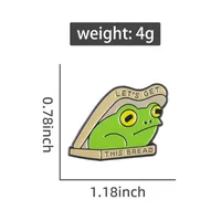 Cartoon Style Cute Animal Cartoon Frog Alloy Stamping Stoving Varnish Plating Unisex Cartoon Pinback Badge Brooches Collar Pin sku image 95