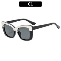 Casual Color Block Ac Square Full Frame Glasses sku image 1