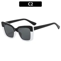 Casual Color Block Ac Square Full Frame Glasses sku image 2