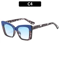 Casual Color Block Ac Square Full Frame Glasses sku image 4