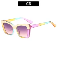 Casual Color Block Ac Square Full Frame Glasses sku image 6