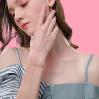 Wholesale Jewelry IG Style Solid Color 201 Stainless Steel Zircon 18K Gold Plated Bracelets Earrings Necklace Cuban Link Chain Curb Chain Cable Chain main image 10