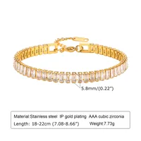 Wholesale Jewelry IG Style Solid Color 201 Stainless Steel Zircon 18K Gold Plated Bracelets Earrings Necklace Cuban Link Chain Curb Chain Cable Chain sku image 13