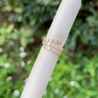 Classic Style Geometric Heart Shape Copper Inlay Zircon 18K Gold Plated Women's Open Rings main image 7