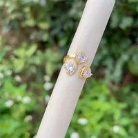 Classic Style Geometric Heart Shape Copper Inlay Zircon 18K Gold Plated Women's Open Rings main image 10