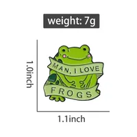 Cartoon Style Cute Animal Cartoon Frog Alloy Stamping Stoving Varnish Plating Unisex Cartoon Pinback Badge Brooches Collar Pin sku image 106
