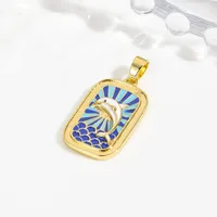 Vacation Beach Sea Dolphin Hippocampus Copper Enamel Plating 18K Gold Plated Charms main image 3