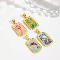 Vacation Beach Sea Dolphin Hippocampus Copper Enamel Plating 18K Gold Plated Charms main image 2