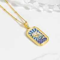 Vacation Beach Sea Dolphin Hippocampus Copper Enamel Plating 18K Gold Plated Charms main image 4