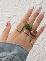 Wholesale Jewelry Vintage Style Classic Style Geometric 304 Stainless Steel Plating Adjustable Ring sku image 1