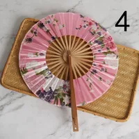 Chinoiserie Flower Bamboo Satin Cloth Fan Fans & Heating main image 3