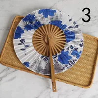 Chinoiserie Flower Bamboo Satin Cloth Fan Fans & Heating main image 2