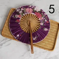 Chinoiserie Flower Bamboo Satin Cloth Fan Fans & Heating main image 4