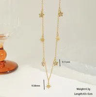Elegant Cute Pentagram Eight Awn Star 304 Stainless Steel Plating Inlay Zircon 18K Gold Plated Women's Multi Charms Necklace main image 2