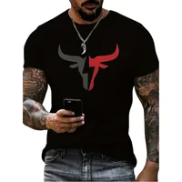 Men's Cattle Simple Style Round Neck Short Sleeve Loose Men's T-shirt main image 1