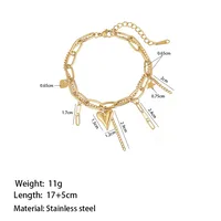 Casual Simple Style Commute Heart Shape 304 Stainless Steel Plating 18K Gold Plated Women's Bracelets main image 2