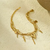 Casual Simple Style Commute Heart Shape 304 Stainless Steel Plating 18K Gold Plated Women's Bracelets main image 5