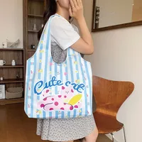 Unisex Large Canvas Animal Letter Plant Cute Square Magnetic Buckle Shopping Bags main image 3