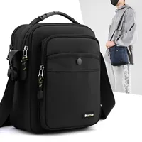Men's Oxford Cloth Letter Basic Sewing Thread Square Zipper Shoulder Bag main image video