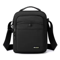 Men's Oxford Cloth Letter Basic Sewing Thread Square Zipper Shoulder Bag main image 2
