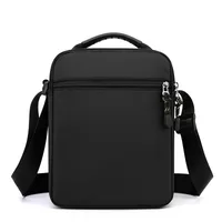 Men's Oxford Cloth Letter Basic Sewing Thread Square Zipper Shoulder Bag main image 4