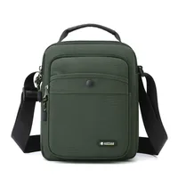 Men's Oxford Cloth Letter Basic Sewing Thread Square Zipper Shoulder Bag sku image 4