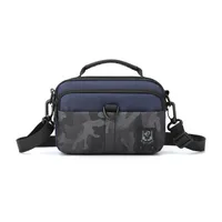 Men's Oxford Cloth Letter Color Block Basic Square Zipper Fanny Pack sku image 2