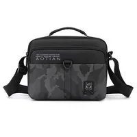 Men's Oxford Cloth Letter Color Block Basic Square Zipper Fanny Pack sku image 4