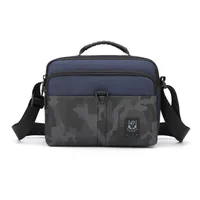 Men's Oxford Cloth Letter Color Block Basic Square Zipper Fanny Pack sku image 5