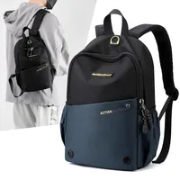 Men's Oxford Cloth Letter Basic Square Zipper Functional Backpack main image 1