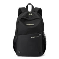 Men's Oxford Cloth Letter Basic Square Zipper Functional Backpack sku image 1
