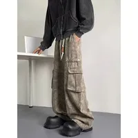 Retro Camo Cargo Pants For Men - Hiphop Streetwear Baggy Joggers With Large Pockets, Loose Fit Urban Dance Trousers & Stylish Design main image 3
