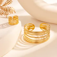 Vintage Style French Style Simple Style Lines 304 Stainless Steel Unisex Jewelry Set main image 4