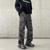 Men's Military Camo Cargo Pants Loose Straight Leg Streetwear Urban Fashion Versatile Styling Tactical Trousers main image 2