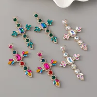 1 Pair Simple Style Classic Style Cross Zinc Alloy Drop Earrings main image 1