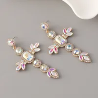 1 Pair Simple Style Classic Style Cross Zinc Alloy Drop Earrings main image 2