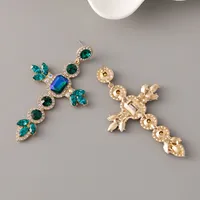 1 Pair Simple Style Classic Style Cross Zinc Alloy Drop Earrings main image 3