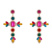 1 Pair Simple Style Classic Style Cross Zinc Alloy Drop Earrings main image 5
