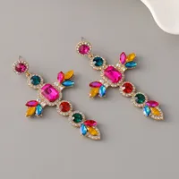 1 Pair Simple Style Classic Style Cross Zinc Alloy Drop Earrings sku image 3
