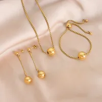 Casual Simple Style Commute Geometric 304 Stainless Steel Polishing Plating 18K Gold Plated Women's Bracelets Earrings Necklace main image 1