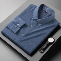 Men's Plus Size Long Sleeve Casual Shirt - Spring/Fall Brushed Cotton Oversized Fit Solid Color Loose Comfort main image 1