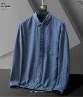 Men's Plus Size Long Sleeve Casual Shirt - Spring/Fall Brushed Cotton Oversized Fit Solid Color Loose Comfort main image 2