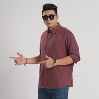 Men's Plus Size Long Sleeve Casual Shirt - Spring/Fall Brushed Cotton Oversized Fit Solid Color Loose Comfort main image 5